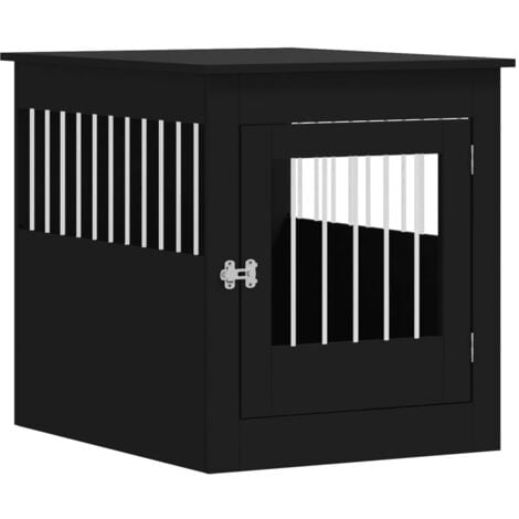 vidaXL Gabbia Cani Arredamento Nera 64,5x80x71cm Legno Multistrato
