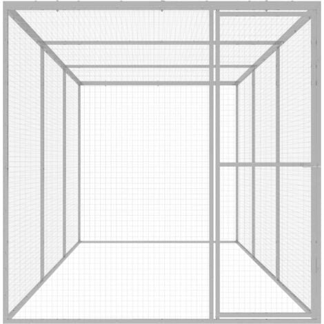 vidaXL Gabbia per Gatti 4,5x1,5x1,5 m in Acciaio Zincato