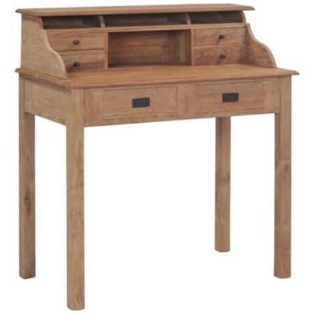 vidaXL Scrivania 90x50x100 cm in Legno Massello di Teak