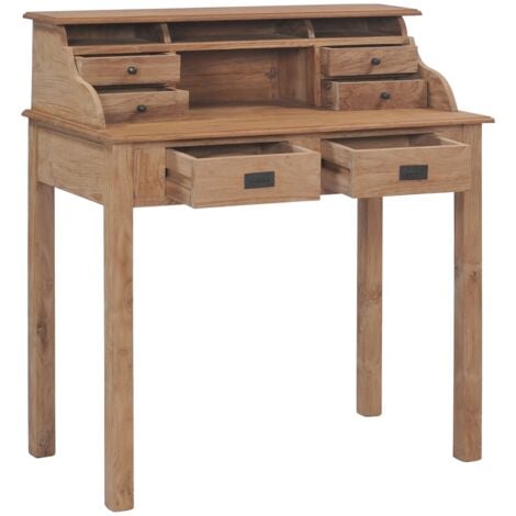 vidaXL Scrivania 90x50x100 cm in Legno Massello di Teak