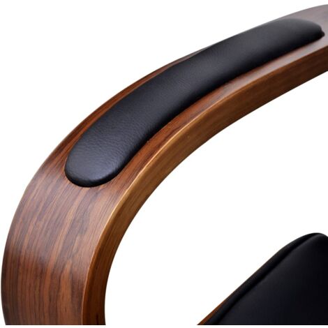 vidaXL Sedia da Ufficio Girevole in Legno Similpelle con Poggiatesta