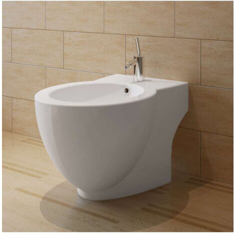 vidaXL Set Toilette e Bidè in Ceramica Bianca