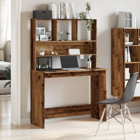 vidaXL Scrivania Mensole Legno Antico 102x45x148 cm Legno Multistrato