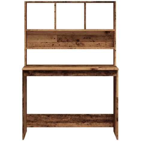 vidaXL Scrivania Mensole Legno Antico 102x45x148 cm Legno Multistrato