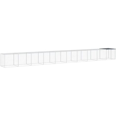 vidaXL Gabbia Polli con Tetto Antracite 1003x98x90 cm Acciaio Zincato