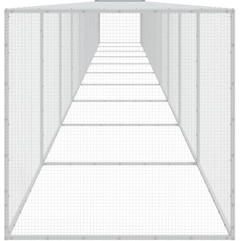 vidaXL Gabbia Polli con Tetto Antracite 1003x98x90 cm Acciaio Zincato