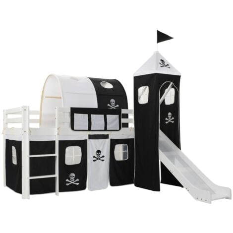 vidaXL Letto a Castello per Bambini Scivolo e Scala in Pino 97x208cm