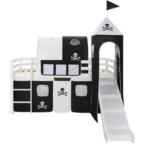 vidaXL Letto a Castello per Bambini Scivolo e Scala in Pino 97x208cm