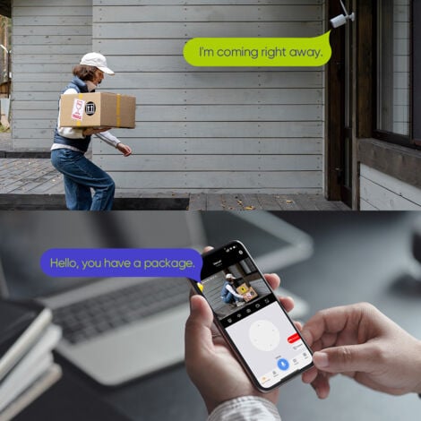 SANNCE Kit di videosorveglianza 5MP WiFi 6Telecamere Citofono Bidirezionale Monitoraggio Remoto Sistema di Sicurezza Videosorveglianza senza fili - 0TB HDD