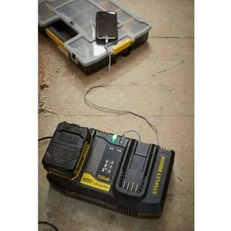 Stanley Accessori - Caricabatterie da 4A con 2 porte, per batterie da 18 V SFMCB24-QW