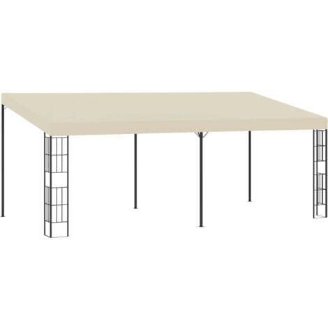 vidaXL Gazebo a Parete 3x6 m Crema in Tessuto