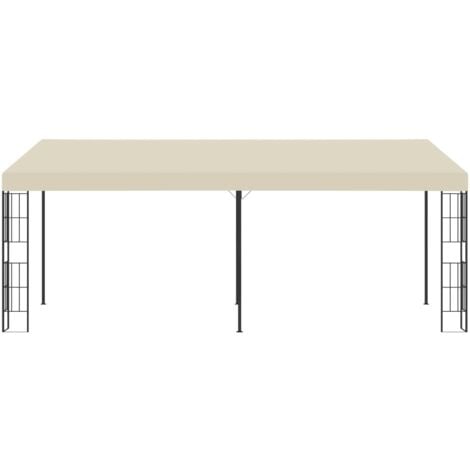 vidaXL Gazebo a Parete 3x6 m Crema in Tessuto