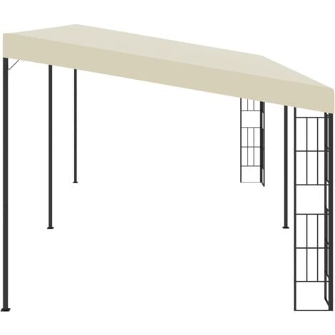 vidaXL Gazebo a Parete 3x6 m Crema in Tessuto
