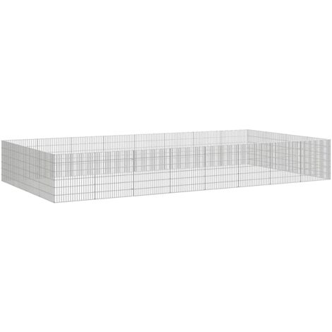 vidaXL Recinto per Animali Ruspante 24 Pannelli 54x60 cm Ferro Zincato