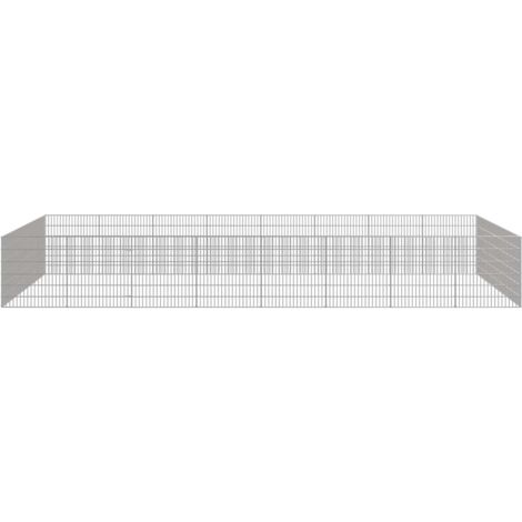 vidaXL Recinto per Animali Ruspante 24 Pannelli 54x60 cm Ferro Zincato