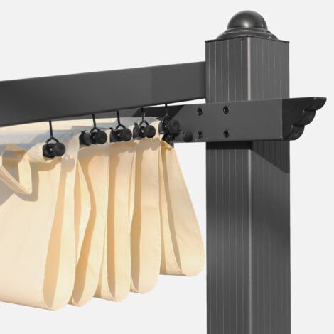 3x4m  Pergola in alluminio con copertura scorrevole