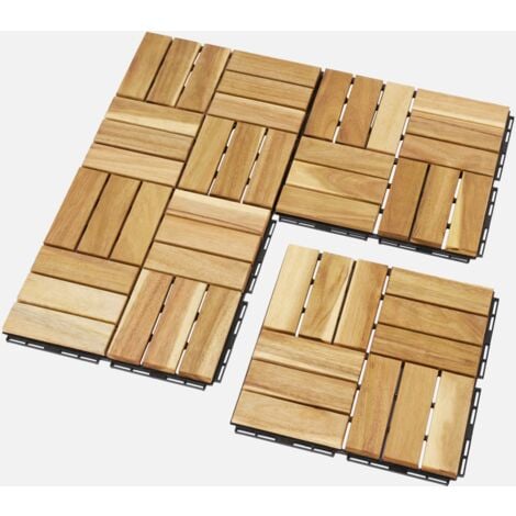 Set di piastrelle per patio in legno, 30x30cm