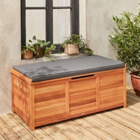 Cassapanca da giardino in legno 200L con martinetti
