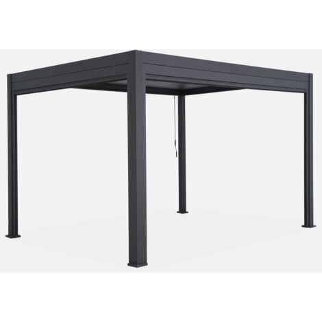 Pergola bioclimatica 3x4m in alluminio + tenda da sole 4m