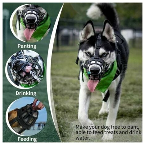 Museruola in silicone per cani, adatta per cani di piccola, media e grande taglia, museruola morbida a gabbia, impedisce la masticazione, consente di bere acqua mentre si ansima  YMYNY