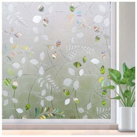 Pellicola per finestre 45 x 100 cm, pellicola anti-spionaggio, pellicola oscurante per finestre, pellicola adesiva per finestre, effetto vetro smerigliato, pellicola adesiva anti-ultravioletti  YMYNY