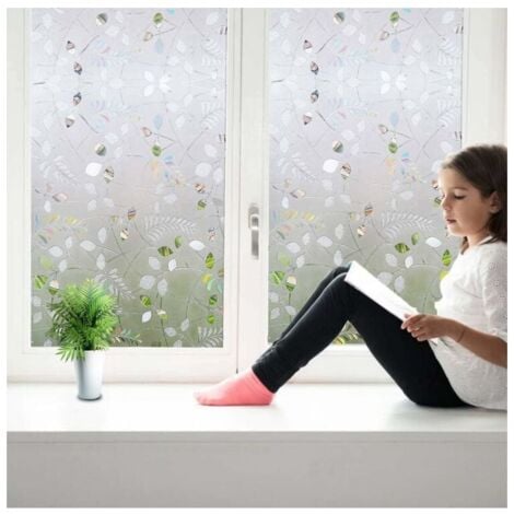 Pellicola per finestre 45 x 100 cm, pellicola anti-spionaggio, pellicola oscurante per finestre, pellicola adesiva per finestre, effetto vetro smerigliato, pellicola adesiva anti-ultravioletti  YMYNY