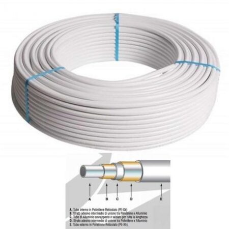10 metri di TUBO MULTISTRATO AL/PEX 16X2 mm PVC NUDO A NORMA