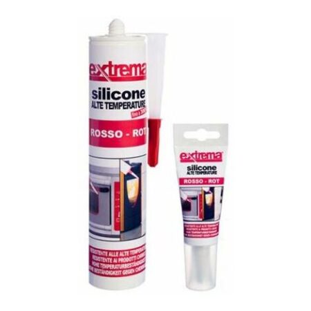 Tubetto laminato silicone  60 ml. rosso, alta temperatura picco 300° .