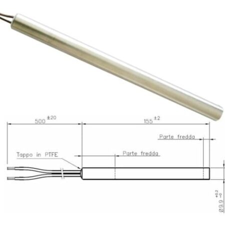 Resistenza Candeletta Stufa a Pellet 9,9mm 300W 155mm EdilKamin Ravelli Nordica