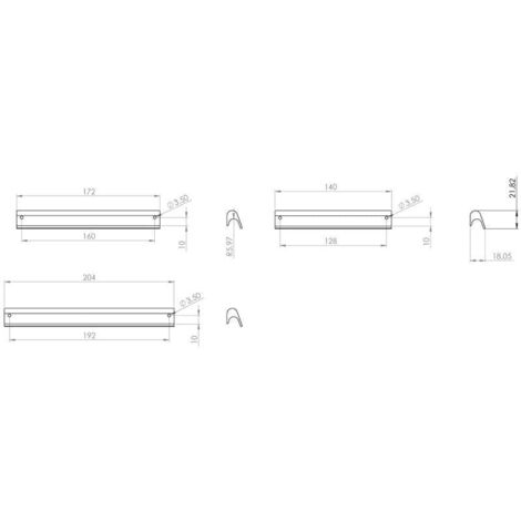 Maniglia con linee essenziali arrotondate - 140 mm - Laccato nero