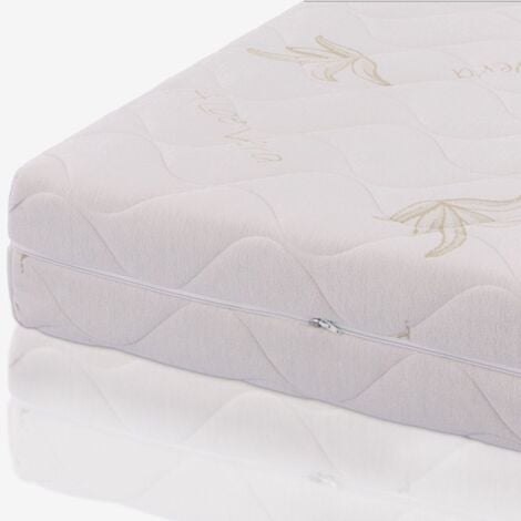 Materasso Singolo 90x195 Sfoderabile, Alto 19 cm - Waterfoam, Rivestimento in Aloe Vera  Lupin I