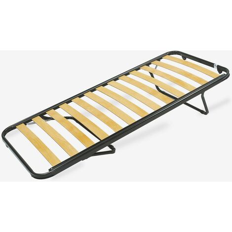 Rete estraibile 80x185 cm a doghe classiche – alta 35 cm, pieghevole, doghe in legno di faggio, telaio in ferro