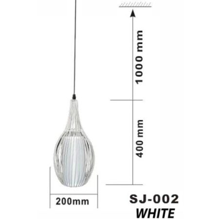 LAMPADARIO GABBIA IN METALLO INDUSTRIALE RETRO E27 PENDENTE VINTAGE BIANCO SJ002