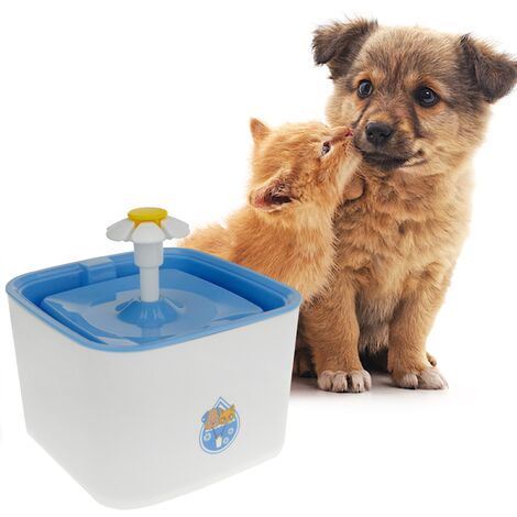 PrimeMatik - Fontanella per l'acqua del cani e gatti 2.5L blu. Bevitore e distributore automatici per animali domestici