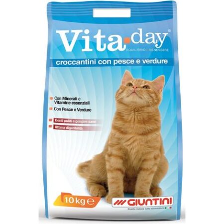 Giuntini Vita Day Croccantini per Gatti con Pesce e Verdure da 10 Kg