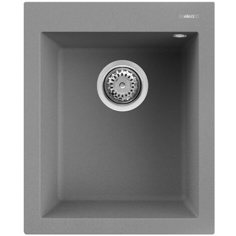 Lavello Elleci Incasso 1 vasca 41x50 Quadra 100 Metaltek Grigio Titanium LMQ10073