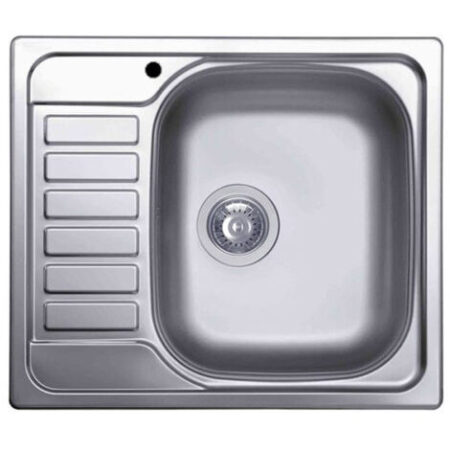 Lavello Elleci Incasso 1 vasca 58x50 Vasca a Destra Sky 125 Satinata Acciaio/Inox LIX125SACDX