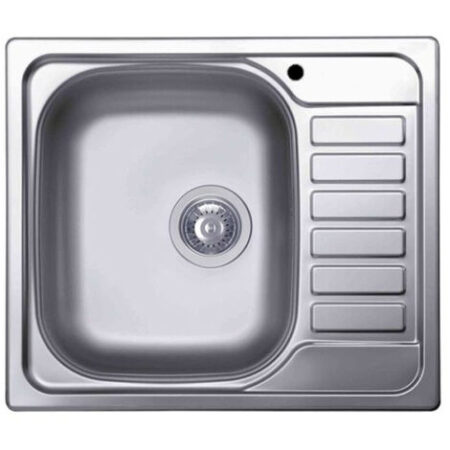 Lavello Elleci Incasso 1 vasca 58x50 Vasca a Sinistra Sky 125 Satinata Acciaio/Inox LIX125SACSX