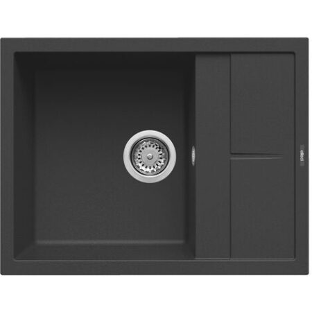 Lavello Elleci Incasso 1 vasca 65x50 Unico 125 Granitek Nero LGU12540