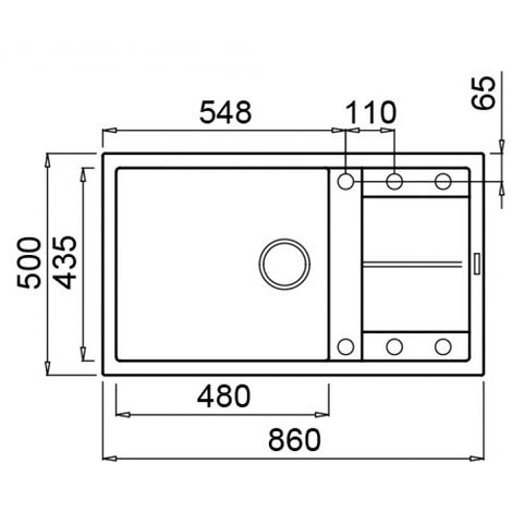 Lavello Elleci Incasso 1 vasca 86x50 Unico 410 Granitek Grigio Cemento LGU41048