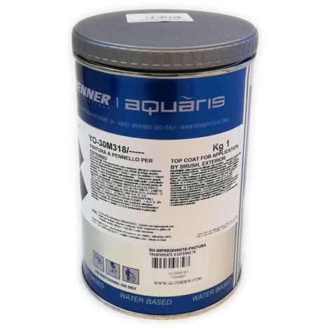 Renner aquaris yo-30m318 1kg impregnante e finitura alta protezione per esterno, colori disponibili  trasparente