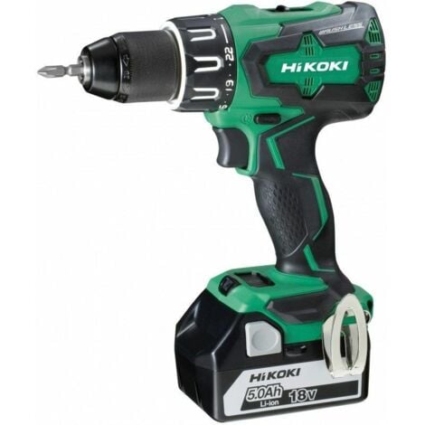 Trapano avvitatore a percussione HITACHI - HIKOKI 18V 5.0 Ah - 2 Batterie, caricabatteria in valigetta - DV18DBSLWJ