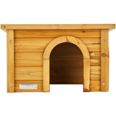 Kerbl Casetta per roditori (Casetta in abete rosso, con tetto in bitume resistente alle intemperie, due ingressi per una sistemazione adeguata, adatta a recinti esterni, rifugio per conigli) 82852