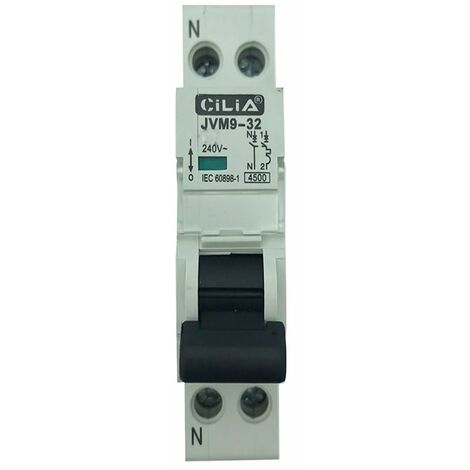 Interruttore magnetotermico tipo C10 1P N 4500A JVM9-32