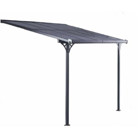 Gazebo Pergola a Parete Gardiun Elliot - 9,5 m² 314x300x225/270 cm Alluminio e Policarbonato