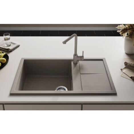 Lavello UNICO 410 86X50 1 vasca + gocciolatoio TITANIUM 73