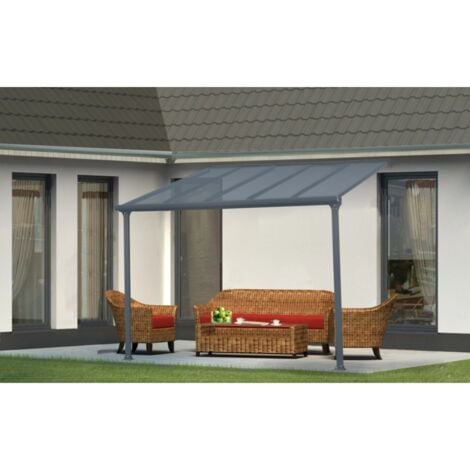 pergola addossata da esterno eurogarden "memphis" in alluminio 303x295x305 cm