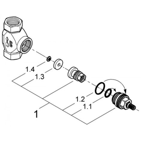 Grohe  Vanne encastrée brute Partie inférieure, 29032000,