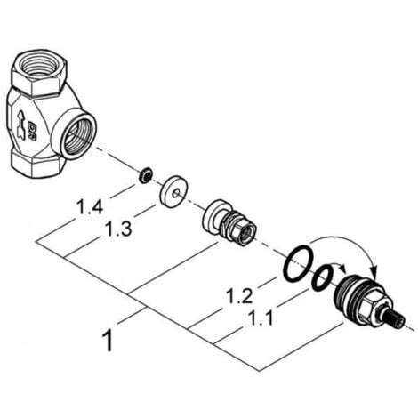 Grohe  Vanne encastrée brute Partie inférieure, 29032000,