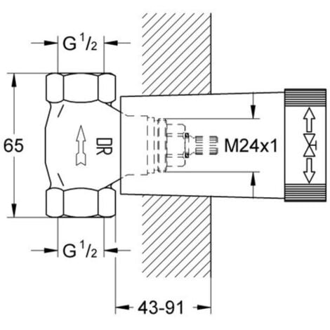 Grohe  Vanne encastrée brute Partie inférieure, 29032000,